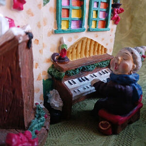 VTG NOMA Hometown Holidays Church And Choir With Nativity 2 Sided Table Decor